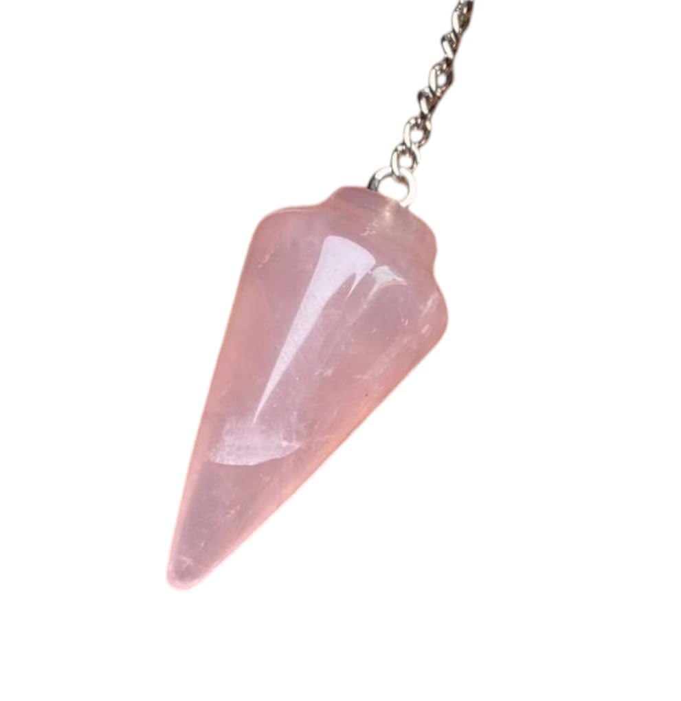 Extrinsic Beauty Natural Gemstone Energy Pendulum (rose-quartz)