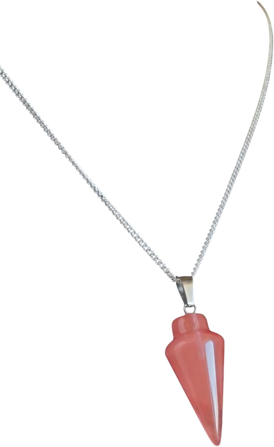Extrinsic Beauty Crystal Pendulum or Pendulum Necklace for Divination - Dowsing Pendulum with Chain and pendant for Reiki Healing and Crystal Grid Meditation or 925 Silver Plated Necklace.