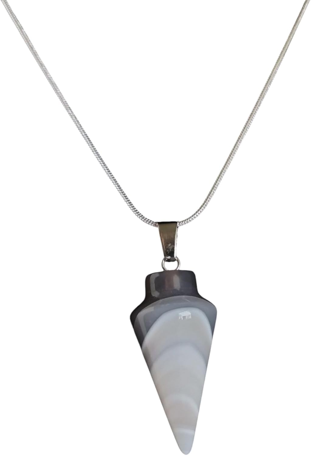Extrinsic Beauty Crystal Pendulum or Pendulum Necklace for Divination - Dowsing Pendulum with Chain and pendant for Reiki Healing and Crystal Grid Meditation or 925 Silver Plated Necklace.