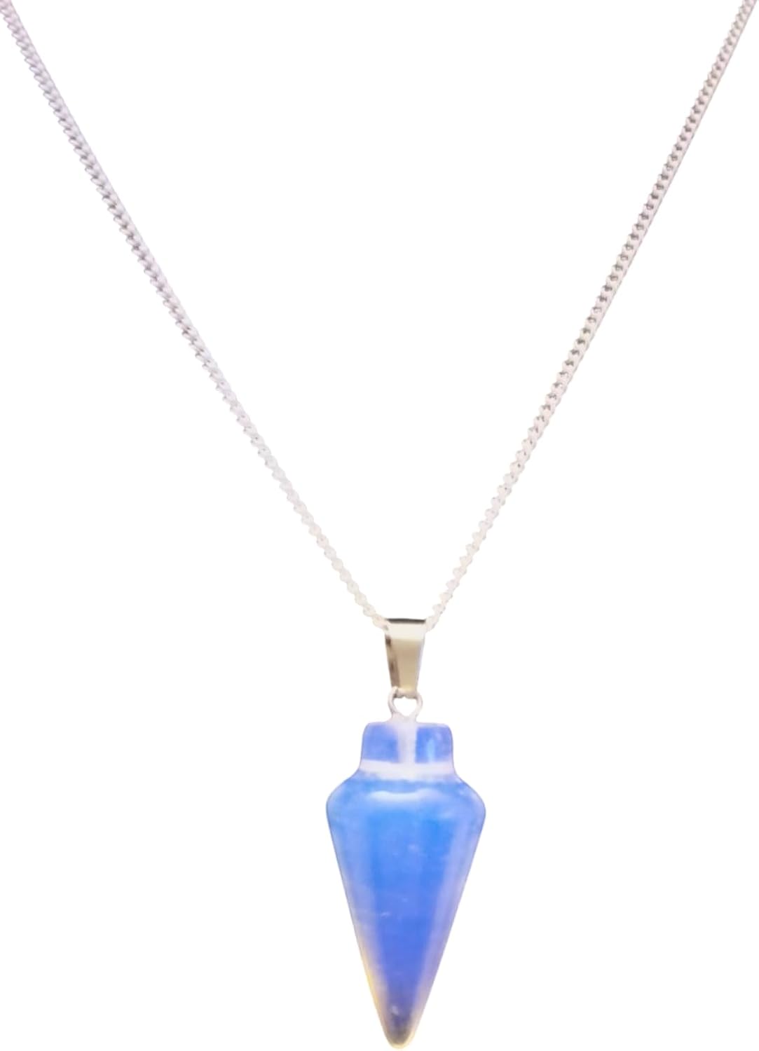 Extrinsic Beauty Crystal Pendulum or Pendulum Necklace for Divination - Dowsing Pendulum with Chain and pendant for Reiki Healing and Crystal Grid Meditation or 925 Silver Plated Necklace.