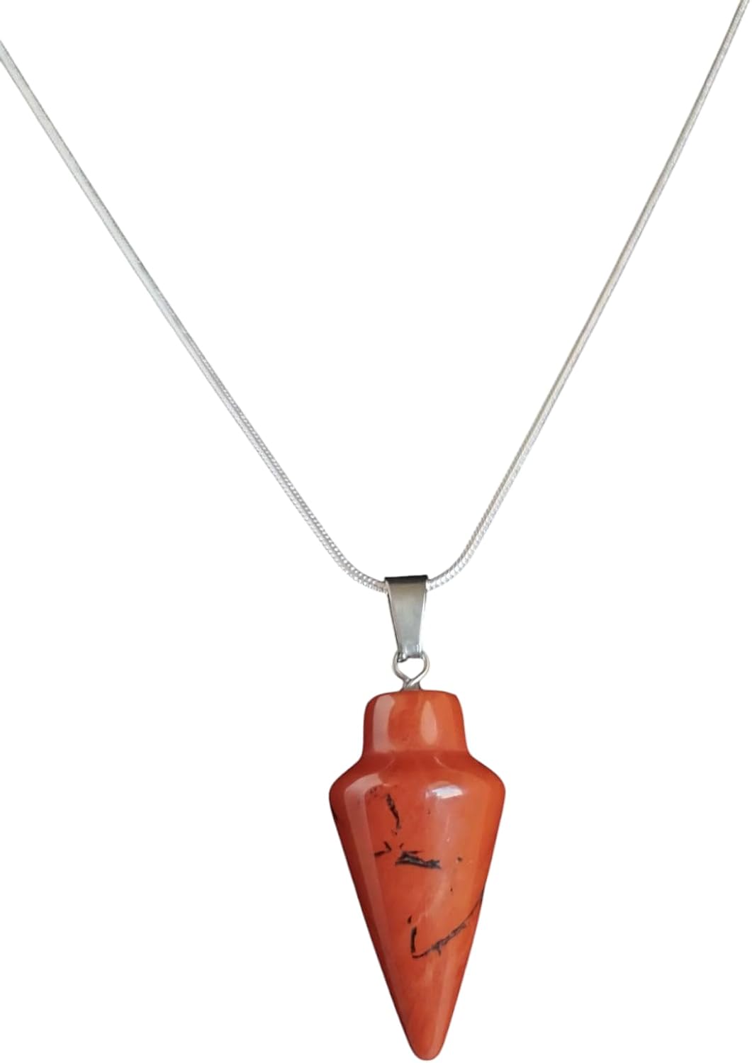 Extrinsic Beauty Crystal Pendulum or Pendulum Necklace for Divination - Dowsing Pendulum with Chain and pendant for Reiki Healing and Crystal Grid Meditation or 925 Silver Plated Necklace.