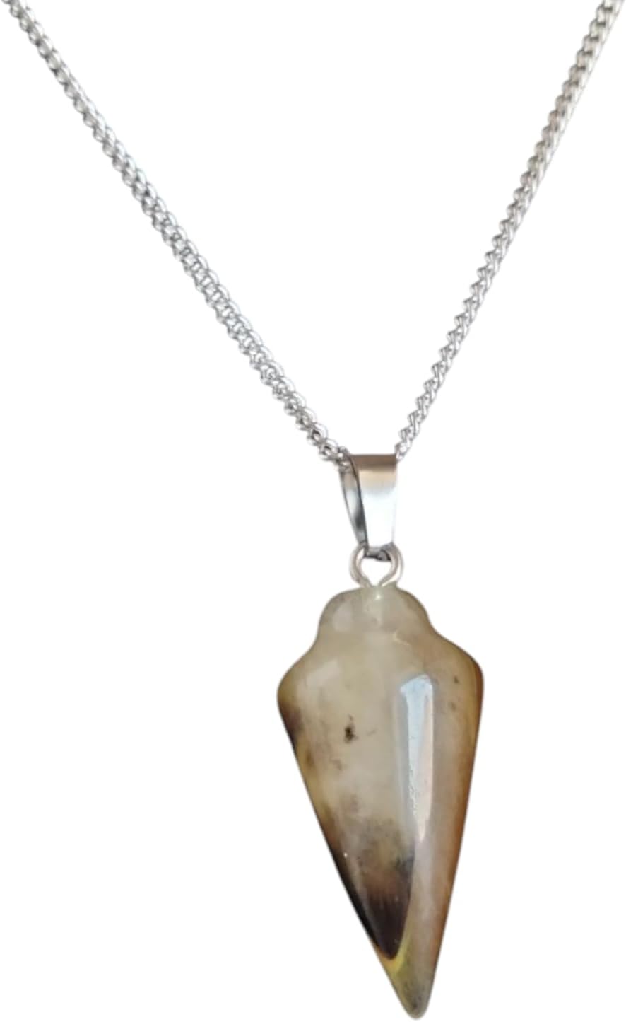 Extrinsic Beauty Crystal Pendulum or Pendulum Necklace for Divination - Dowsing Pendulum with Chain and pendant for Reiki Healing and Crystal Grid Meditation or 925 Silver Plated Necklace.