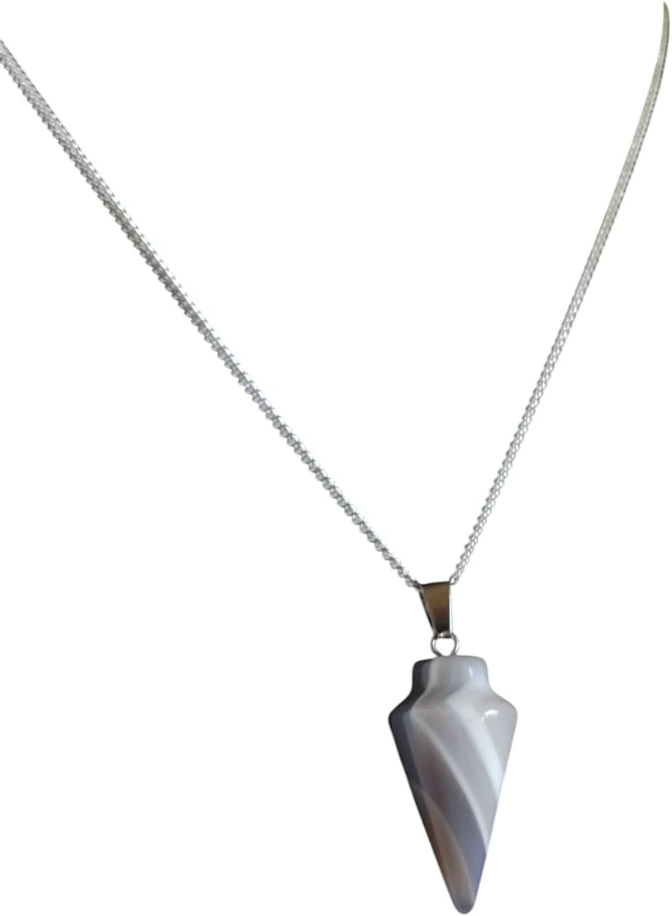 Extrinsic Beauty Crystal Pendulum or Pendulum Necklace for Divination - Dowsing Pendulum with Chain and pendant for Reiki Healing and Crystal Grid Meditation or 925 Silver Plated Necklace.