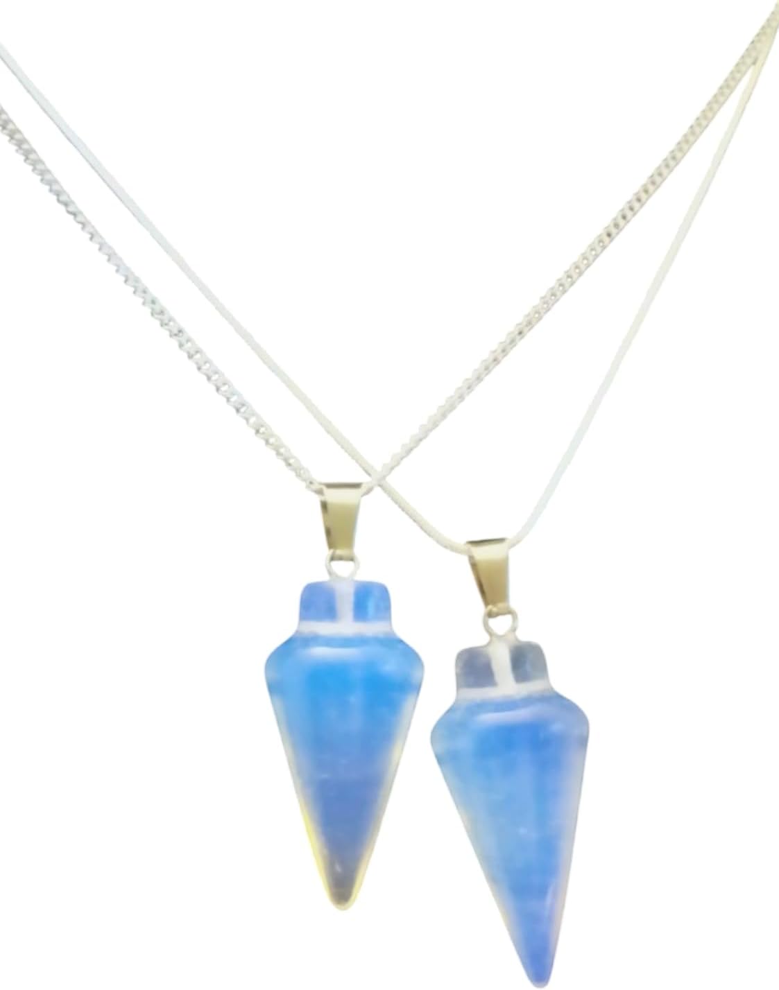 Extrinsic Beauty Crystal Pendulum or Pendulum Necklace for Divination - Dowsing Pendulum with Chain and pendant for Reiki Healing and Crystal Grid Meditation or 925 Silver Plated Necklace.