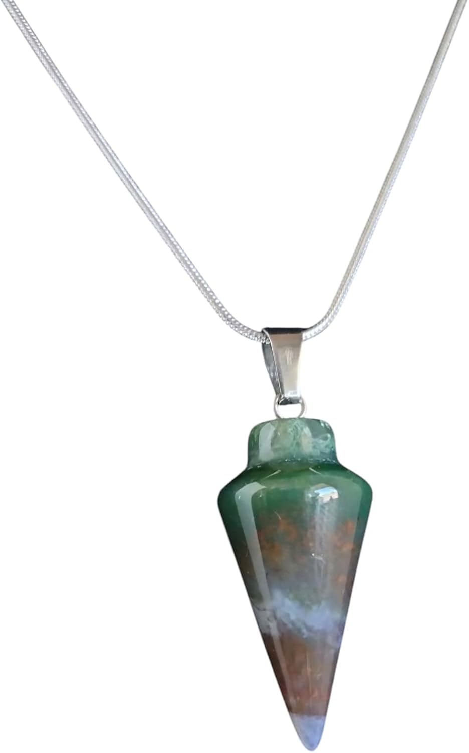 Extrinsic Beauty Crystal Pendulum or Pendulum Necklace for Divination - Dowsing Pendulum with Chain and pendant for Reiki Healing and Crystal Grid Meditation or 925 Silver Plated Necklace.
