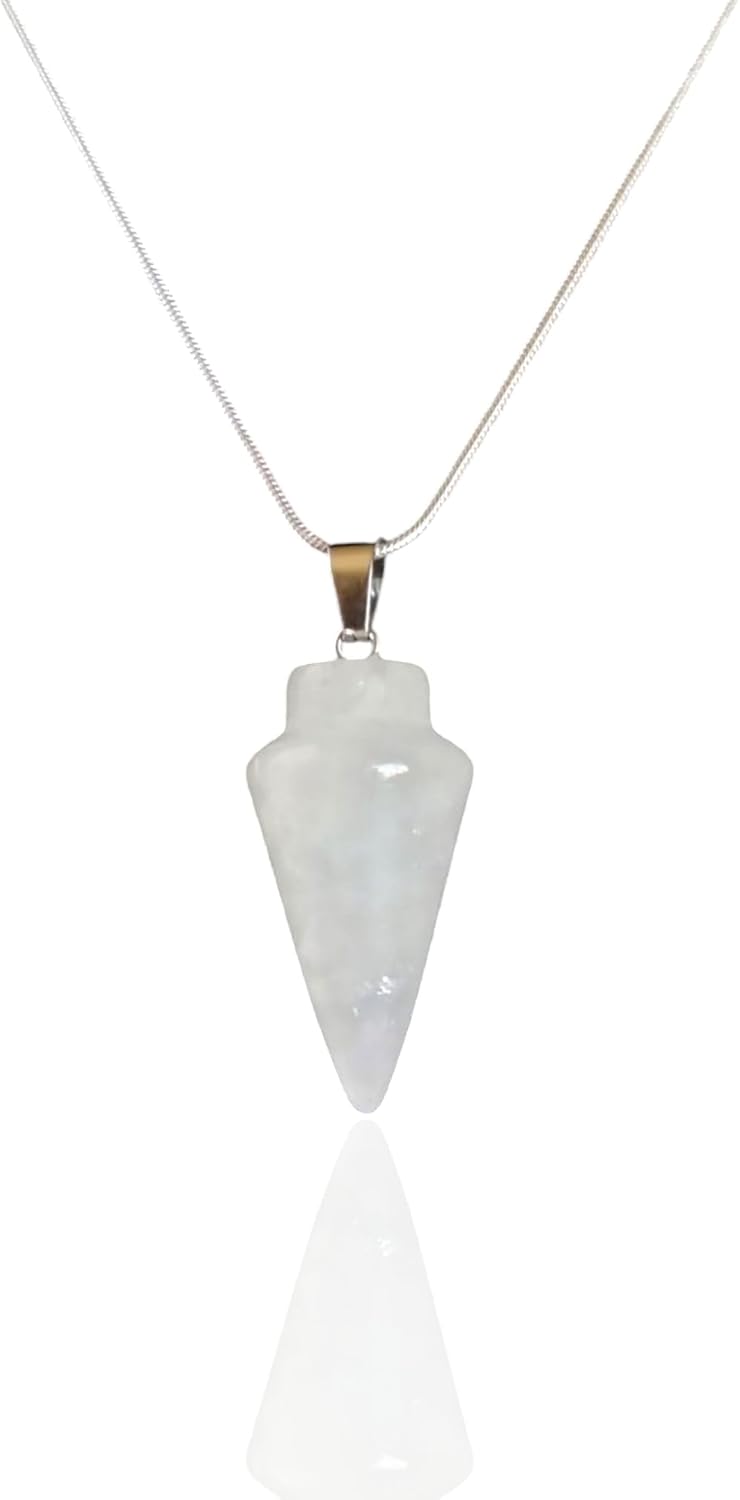 Extrinsic Beauty Crystal Pendulum or Pendulum Necklace for Divination - Dowsing Pendulum with Chain and pendant for Reiki Healing and Crystal Grid Meditation or 925 Silver Plated Necklace.