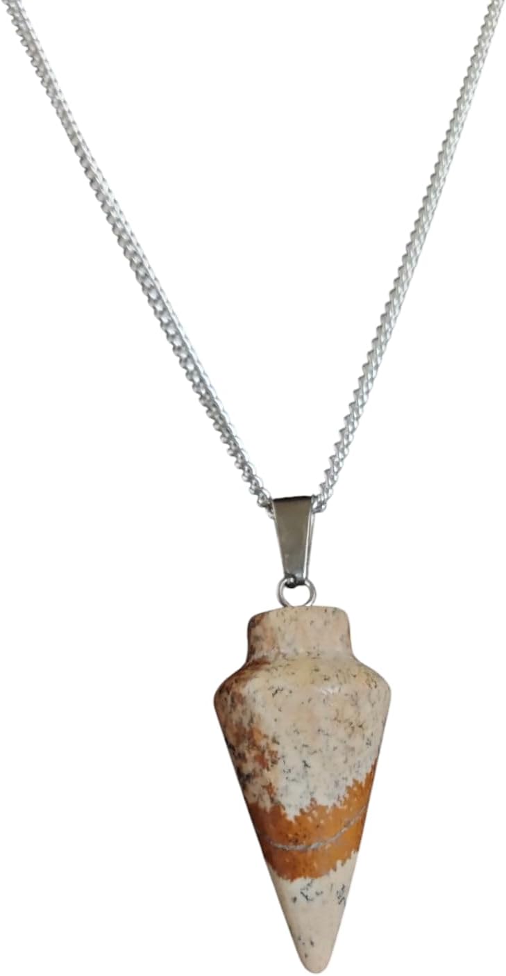 Extrinsic Beauty Crystal Pendulum or Pendulum Necklace for Divination - Dowsing Pendulum with Chain and pendant for Reiki Healing and Crystal Grid Meditation or 925 Silver Plated Necklace.