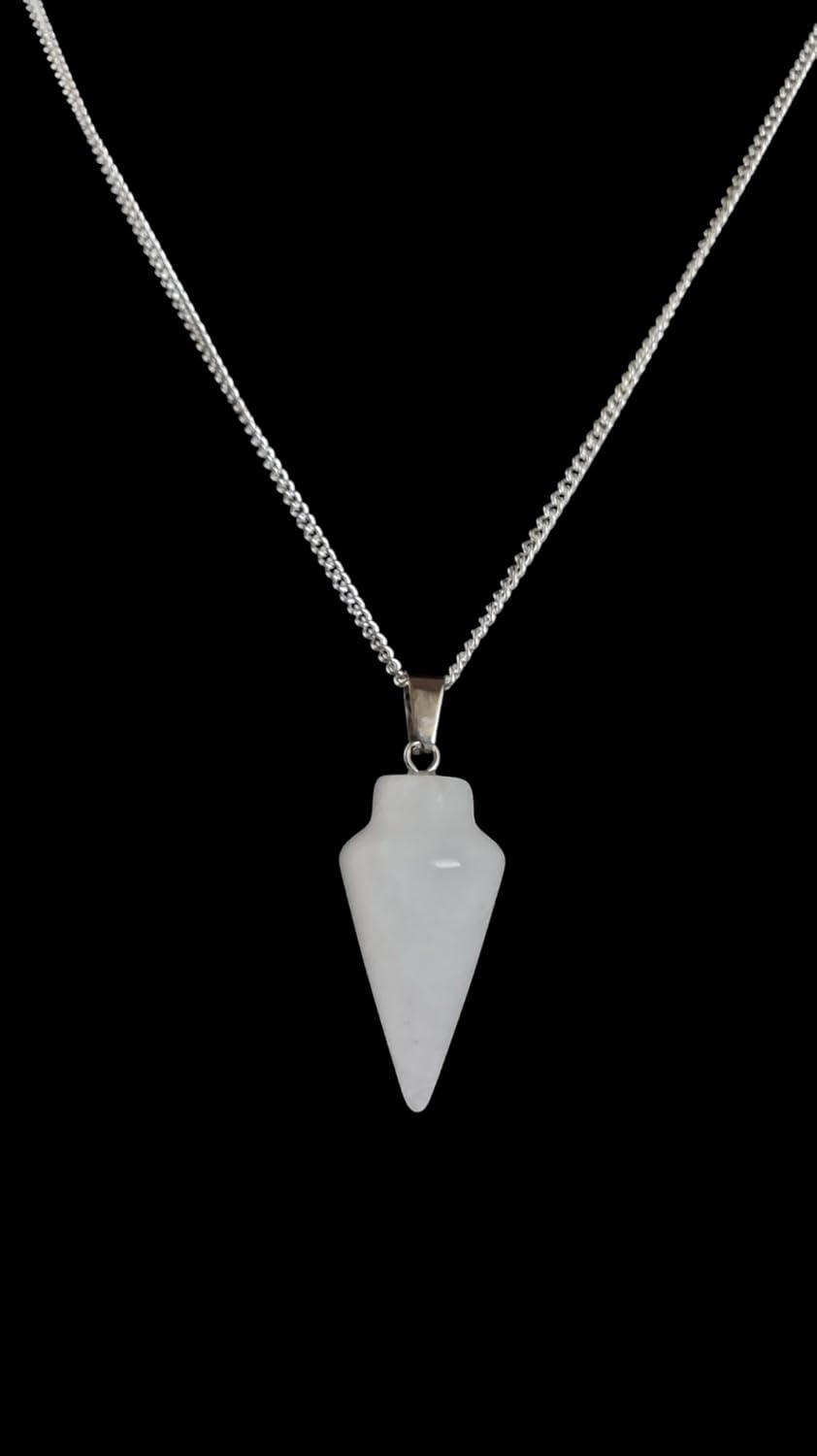 Extrinsic Beauty Crystal Pendulum or Pendulum Necklace for Divination - Dowsing Pendulum with Chain and pendant for Reiki Healing and Crystal Grid Meditation or 925 Silver Plated Necklace.