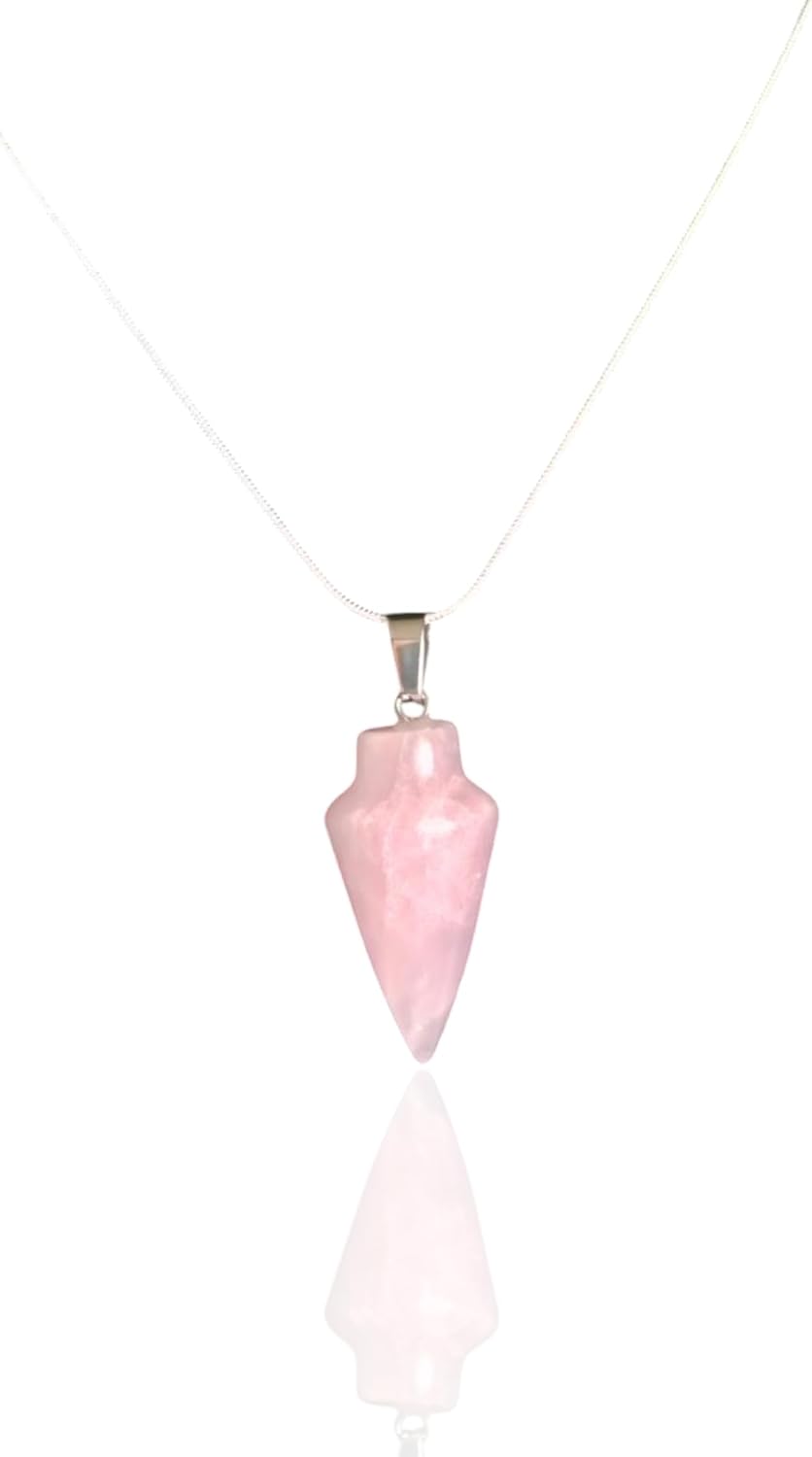 Extrinsic Beauty Crystal Pendulum or Pendulum Necklace for Divination - Dowsing Pendulum with Chain and pendant for Reiki Healing and Crystal Grid Meditation or 925 Silver Plated Necklace.