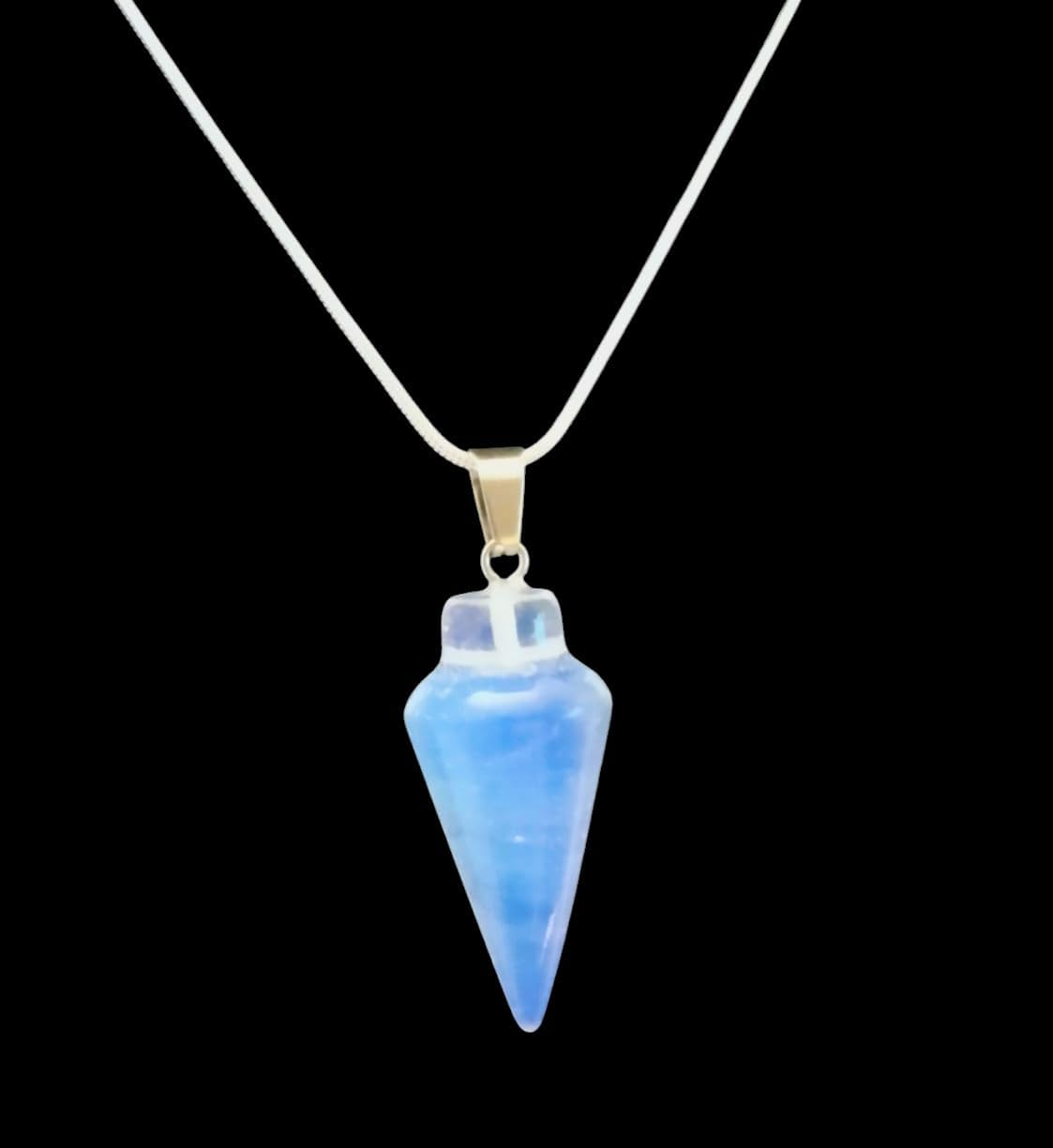 Extrinsic Beauty Crystal Pendulum or Pendulum Necklace for Divination - Dowsing Pendulum with Chain and pendant for Reiki Healing and Crystal Grid Meditation or 925 Silver Plated Necklace.