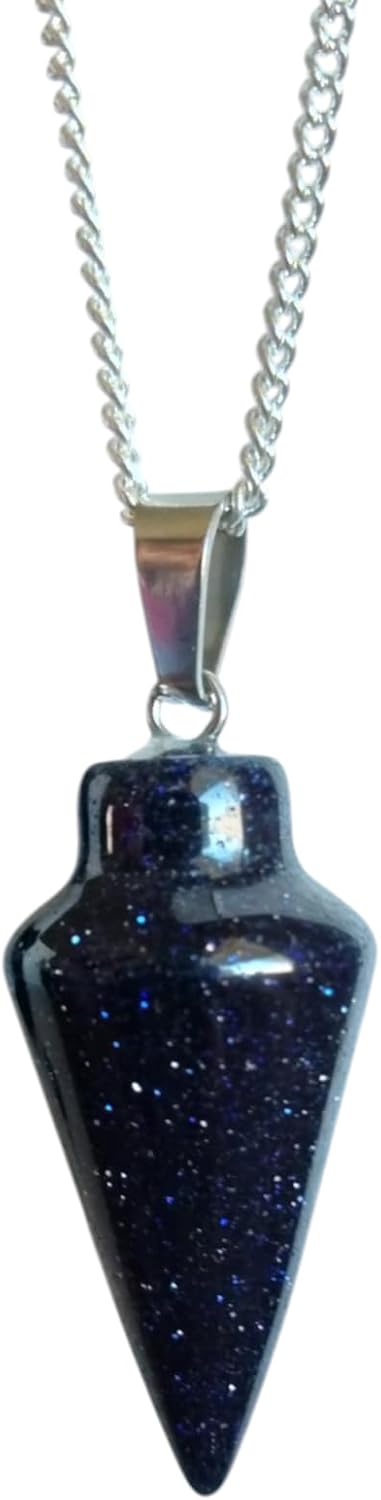 Extrinsic Beauty Crystal Pendulum or Pendulum Necklace for Divination - Dowsing Pendulum with Chain and pendant for Reiki Healing and Crystal Grid Meditation or 925 Silver Plated Necklace.