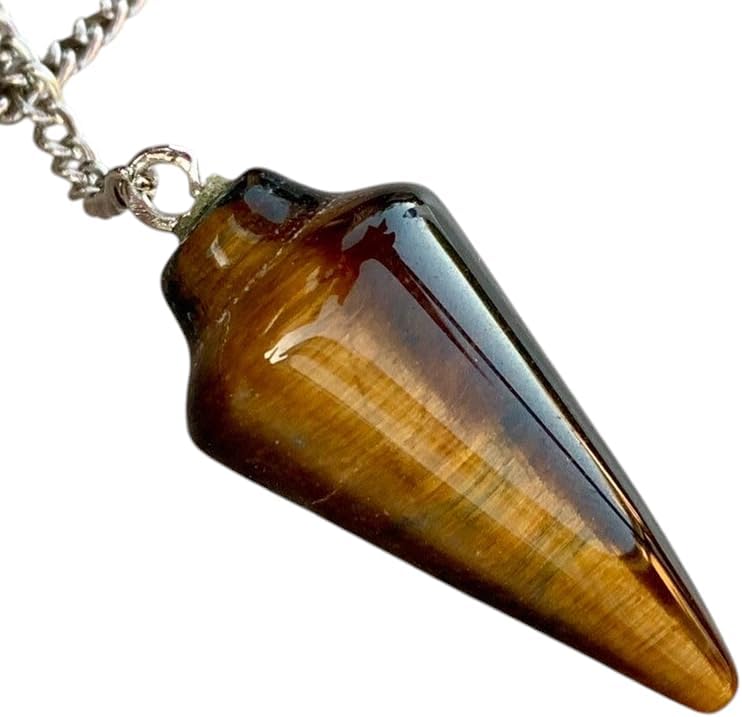 Extrinsic Beauty Crystal Pendulum or Pendulum Necklace for Divination - Dowsing Pendulum with Chain and pendant for Reiki Healing and Crystal Grid Meditation or 925 Silver Plated Necklace.