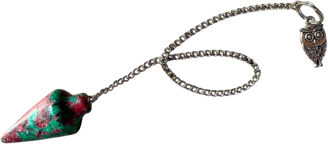 Extrinsic Beauty Crystal Pendulum or Pendulum Necklace for Divination - Dowsing Pendulum with Chain and pendant for Reiki Healing and Crystal Grid Meditation or 925 Silver Plated Necklace.