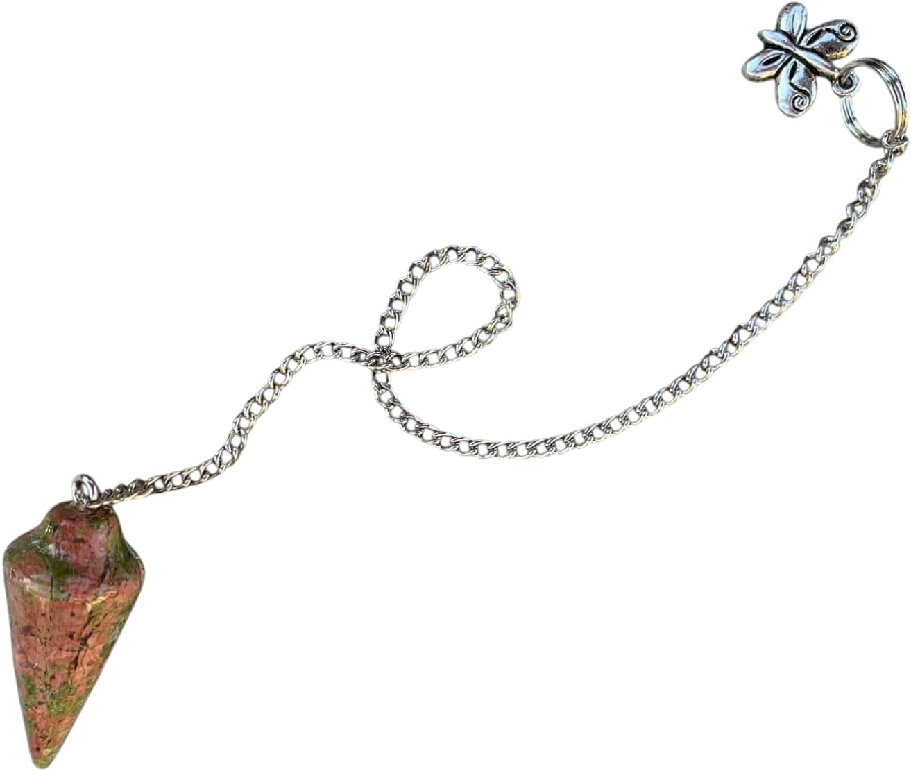 Extrinsic Beauty Crystal Pendulum or Pendulum Necklace for Divination - Dowsing Pendulum with Chain and pendant for Reiki Healing and Crystal Grid Meditation or 925 Silver Plated Necklace.