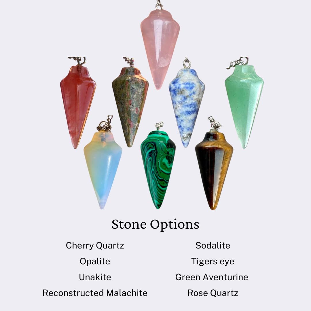 Extrinsic Beauty Natural Gemstone Energy Pendulum (rose-quartz)
