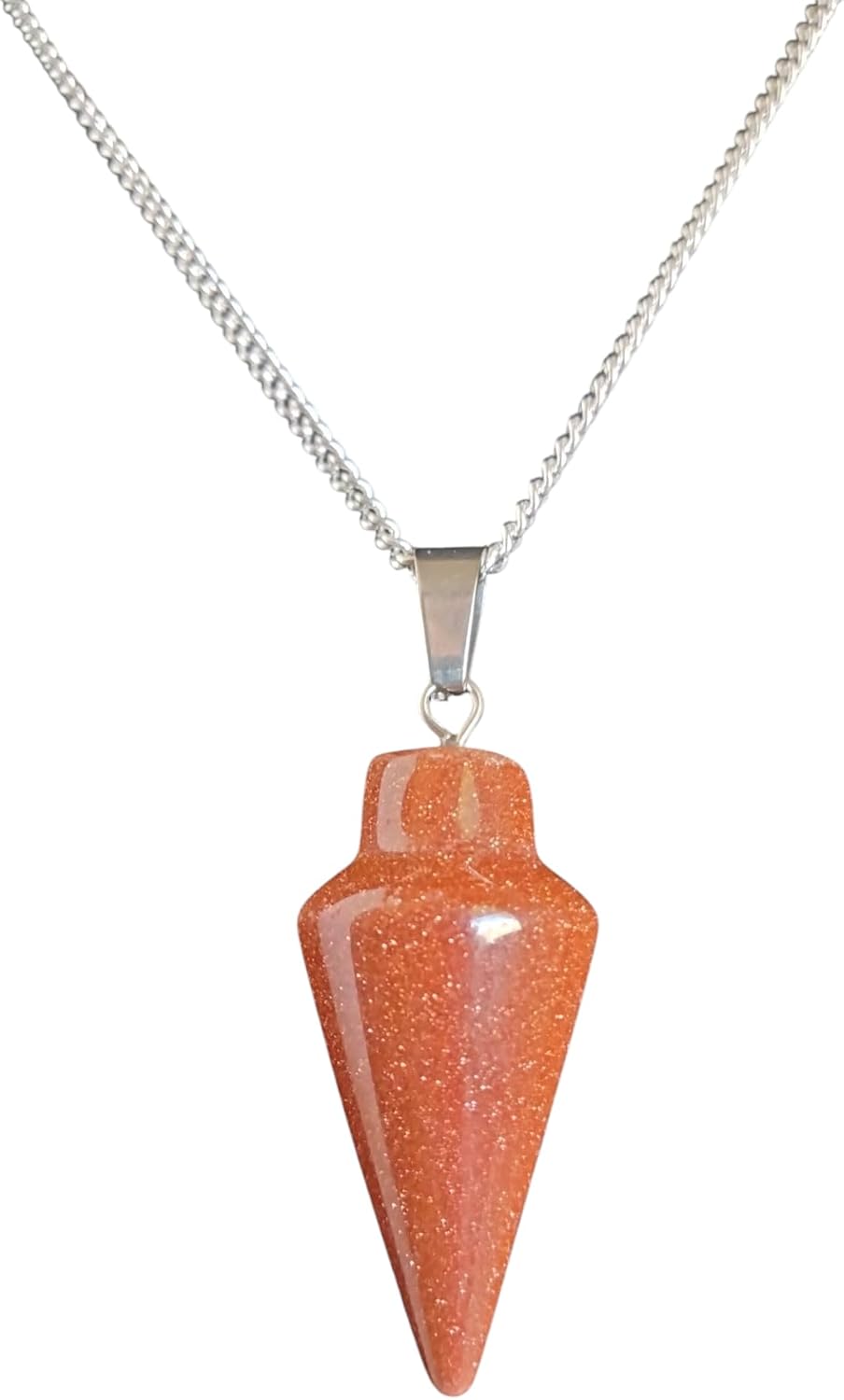 Extrinsic Beauty Crystal Pendulum or Pendulum Necklace for Divination - Dowsing Pendulum with Chain and pendant for Reiki Healing and Crystal Grid Meditation or 925 Silver Plated Necklace.