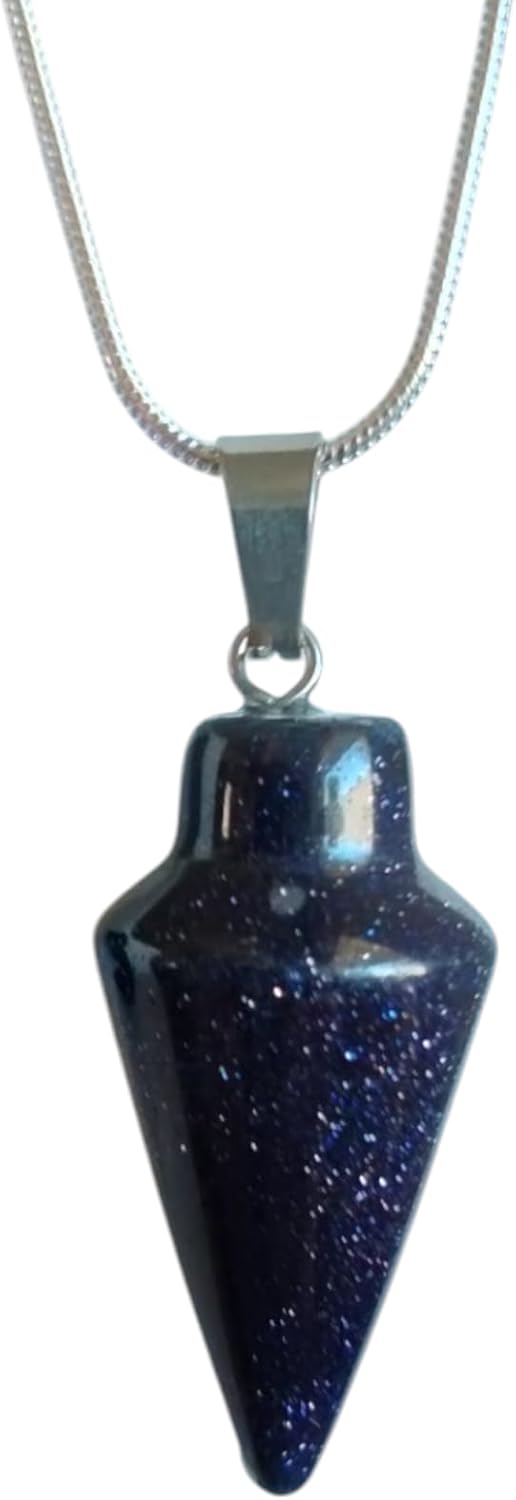 Extrinsic Beauty Crystal Pendulum or Pendulum Necklace for Divination - Dowsing Pendulum with Chain and pendant for Reiki Healing and Crystal Grid Meditation or 925 Silver Plated Necklace.