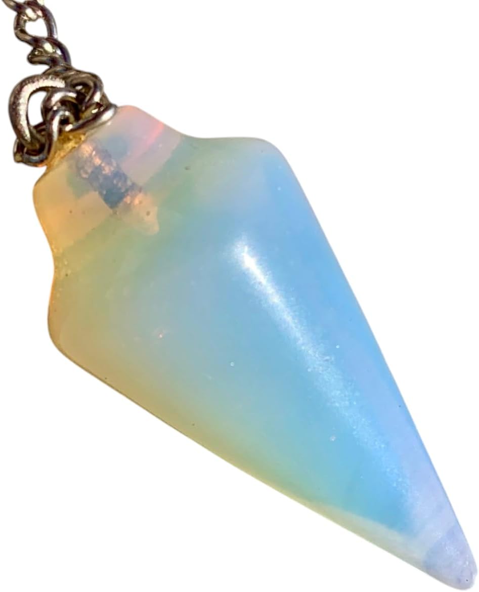 Extrinsic Beauty Crystal Pendulum or Pendulum Necklace for Divination - Dowsing Pendulum with Chain and pendant for Reiki Healing and Crystal Grid Meditation or 925 Silver Plated Necklace.