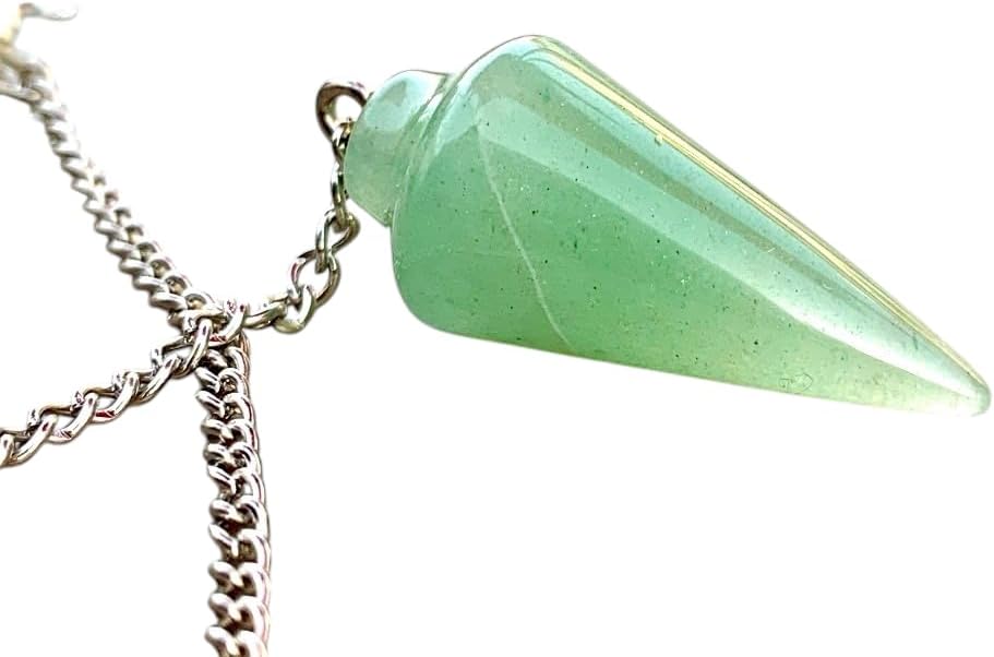 Extrinsic Beauty Crystal Pendulum or Pendulum Necklace for Divination - Dowsing Pendulum with Chain and pendant for Reiki Healing and Crystal Grid Meditation or 925 Silver Plated Necklace.