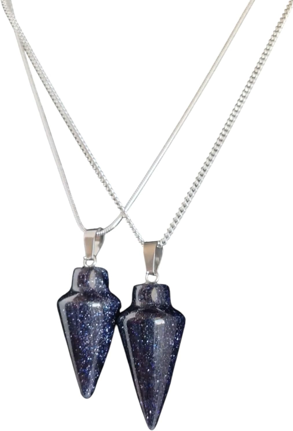 Extrinsic Beauty Crystal Pendulum or Pendulum Necklace for Divination - Dowsing Pendulum with Chain and pendant for Reiki Healing and Crystal Grid Meditation or 925 Silver Plated Necklace.