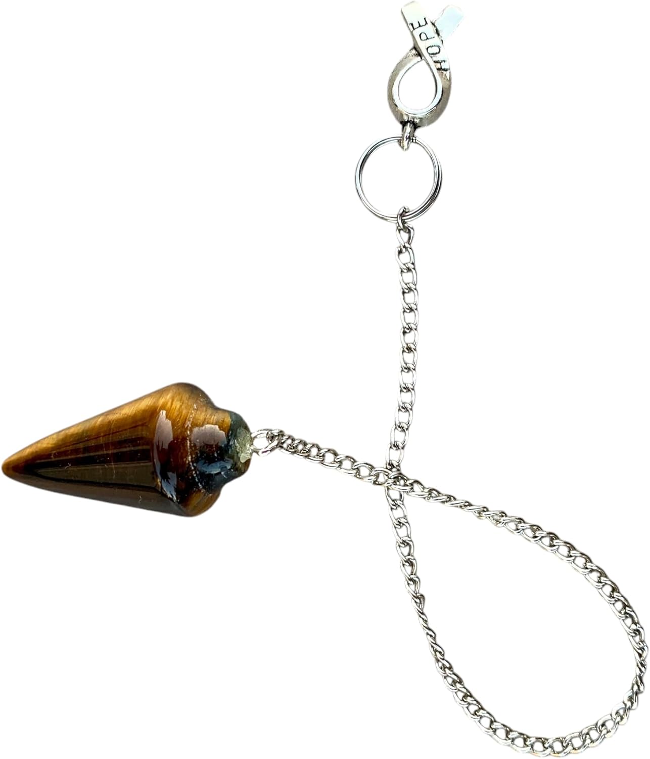 Extrinsic Beauty Crystal Pendulum or Pendulum Necklace for Divination - Dowsing Pendulum with Chain and pendant for Reiki Healing and Crystal Grid Meditation or 925 Silver Plated Necklace.