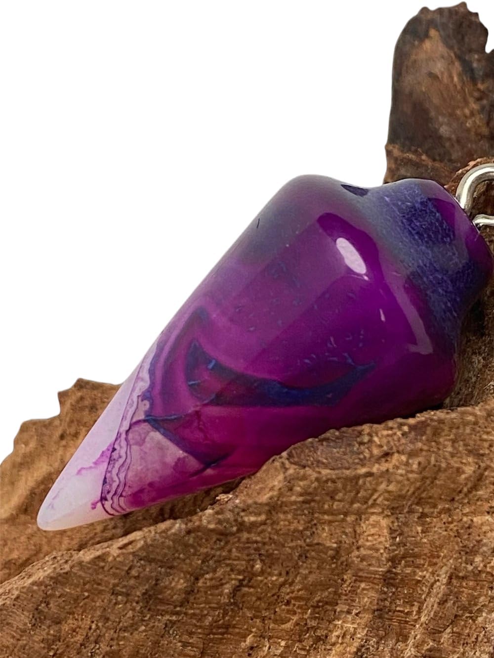 Extrinsic Beauty Crystal Pendulum or Pendulum Necklace for Divination - Dowsing Pendulum with Chain and pendant for Reiki Healing and Crystal Grid Meditation or 925 Silver Plated Necklace.