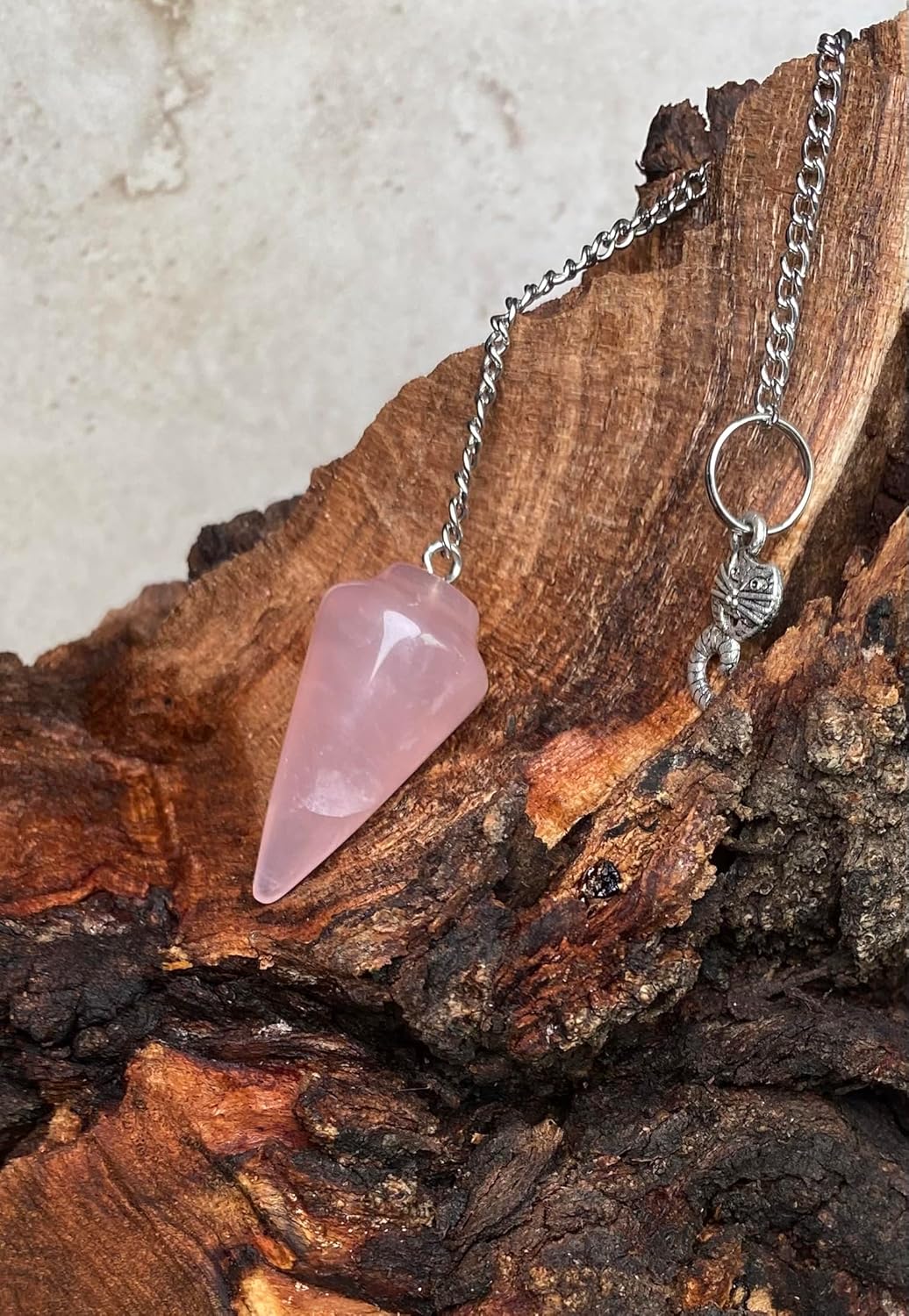 Extrinsic Beauty Natural Gemstone Energy Pendulum (rose-quartz)