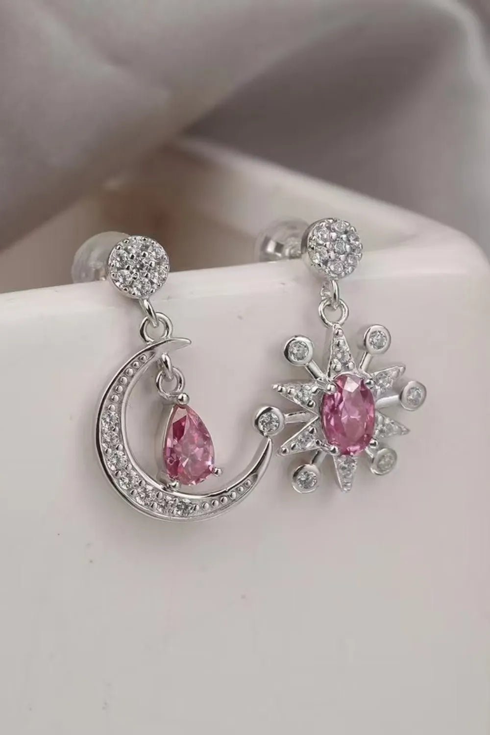 1 Carat Moissanite 925 Sterling Silver Moon & Star Earrings - Extrinsic Beauty