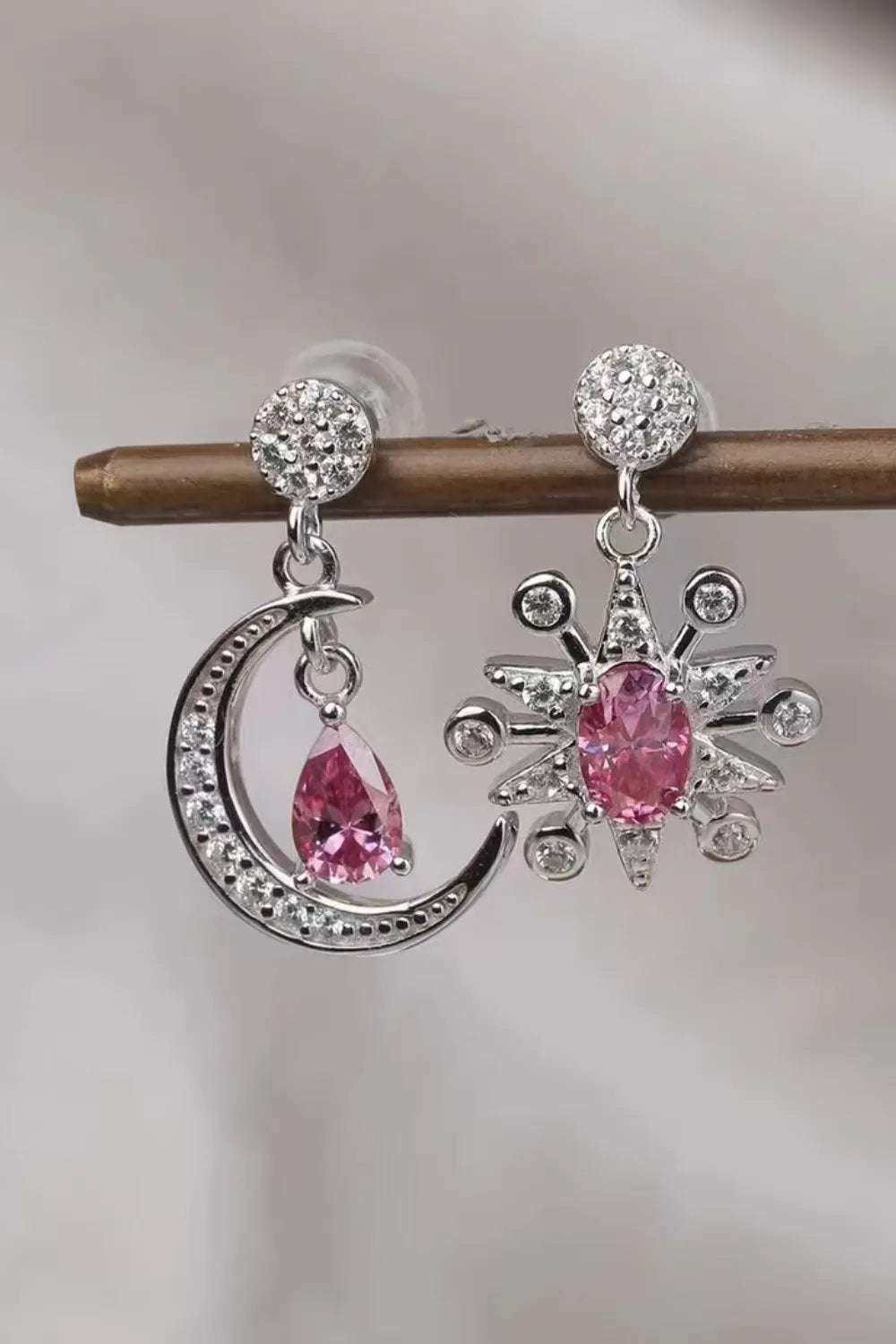 1 Carat Moissanite 925 Sterling Silver Moon & Star Earrings - Extrinsic Beauty