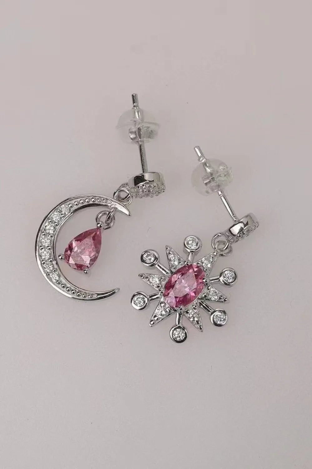 1 Carat Moissanite 925 Sterling Silver Moon & Star Earrings - Extrinsic Beauty