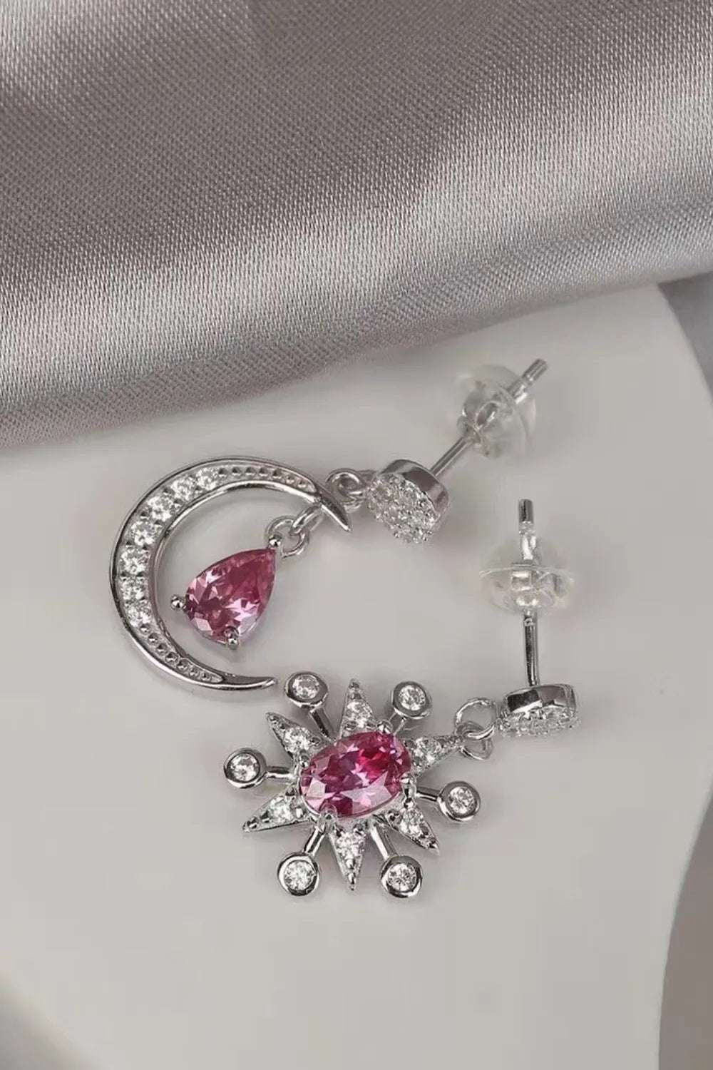 1 Carat Moissanite 925 Sterling Silver Moon & Star Earrings - Extrinsic Beauty