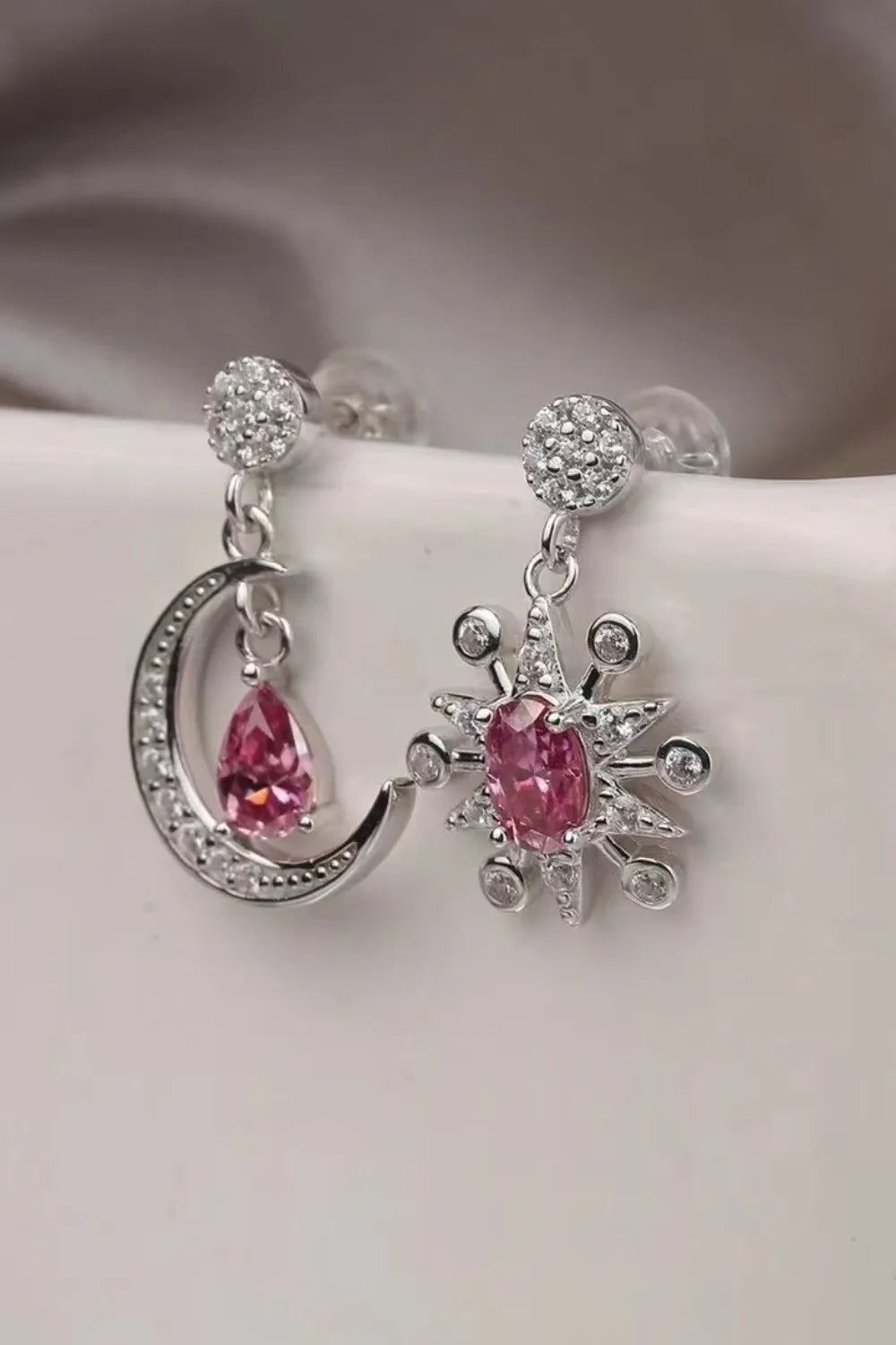 1 Carat Moissanite 925 Sterling Silver Moon & Star Earrings - Extrinsic Beauty