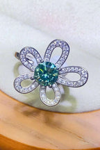1 Carat Moissanite Flower Shape Open Ring - Extrinsic Beauty