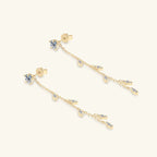 1.38 Carat Moissanite 925 Sterling Silver Leaf Earrings - Extrinsic Beauty