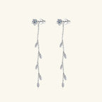 1.38 Carat Moissanite 925 Sterling Silver Leaf Earrings - Extrinsic Beauty