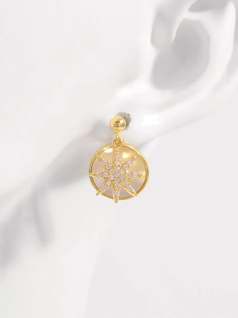 18K Gold - Plated 925 Sterling Silver Star Shape Earrings - Extrinsic Beauty