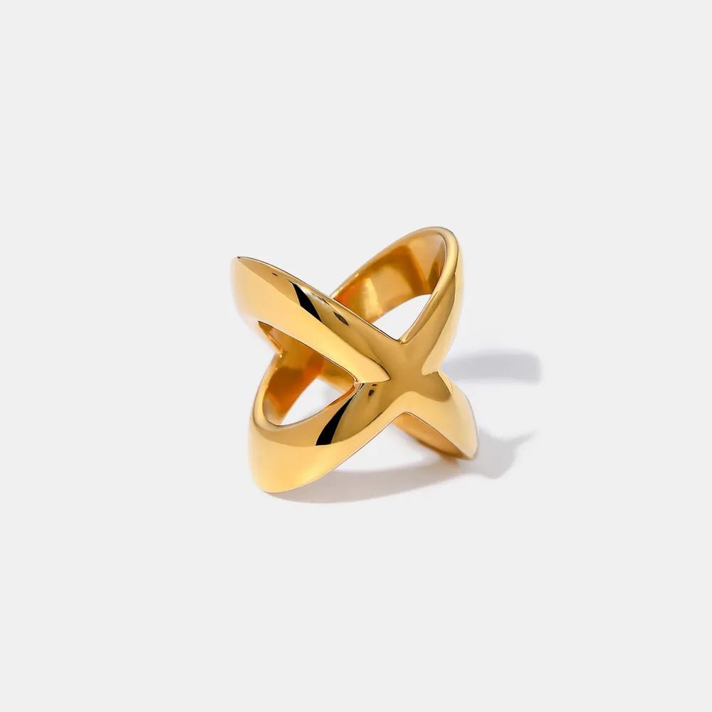 18K Gold - Plated Crisscross Ring - Extrinsic Beauty