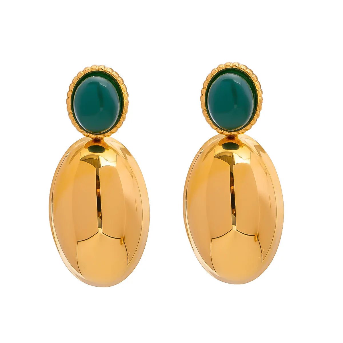 18K Gold - Plated Inlaid Agate Drop Earrings - Extrinsic Beauty