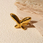 18K Gold - Plated Stainless Steel Butterfly Ring - Extrinsic Beauty