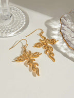 18K Gold - Plated Stainless Steel Cross Earrings - Extrinsic Beauty