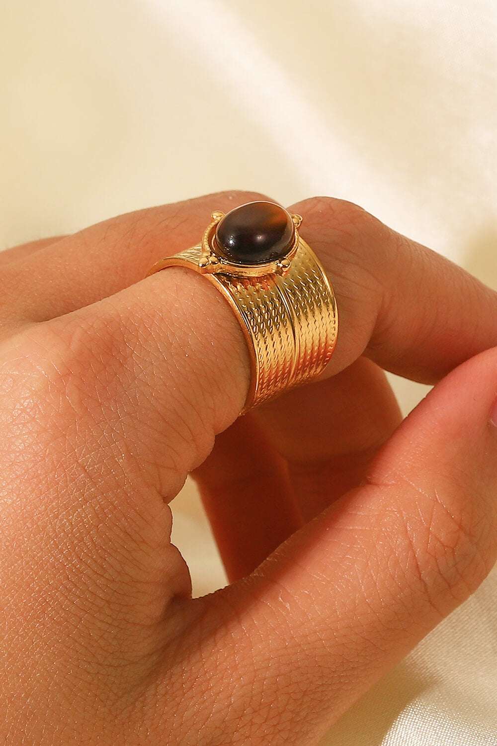 18K Gold - Plated Wide Open Ring - Extrinsic Beauty
