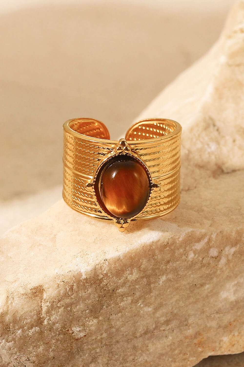18K Gold - Plated Wide Open Ring - Extrinsic Beauty