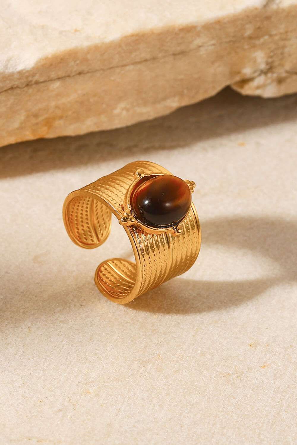 18K Gold - Plated Wide Open Ring - Extrinsic Beauty