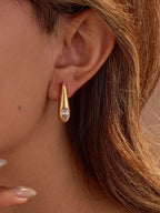 18K Gold - Plated Zircone Teardrop Earrings - Extrinsic Beauty