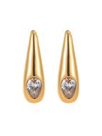 18K Gold - Plated Zircone Teardrop Earrings - Extrinsic Beauty