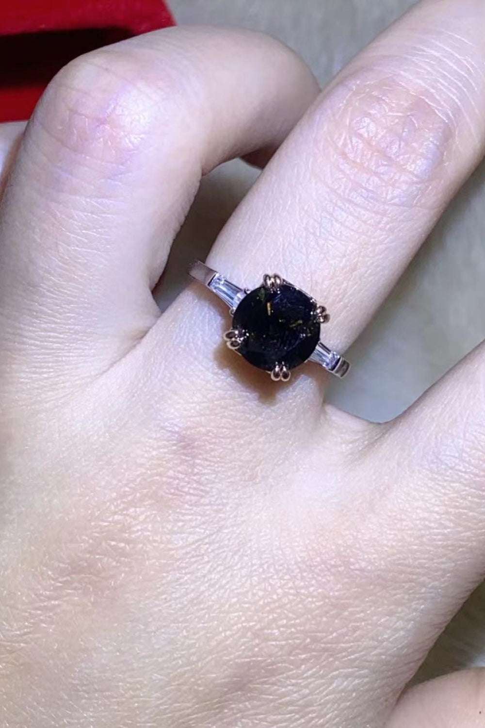 2 Carat Black Moissanite Platinum - Plated Ring - Extrinsic Beauty