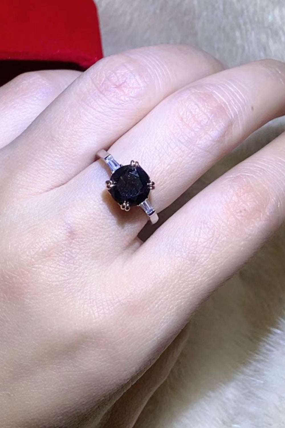 2 Carat Black Moissanite Platinum - Plated Ring - Extrinsic Beauty