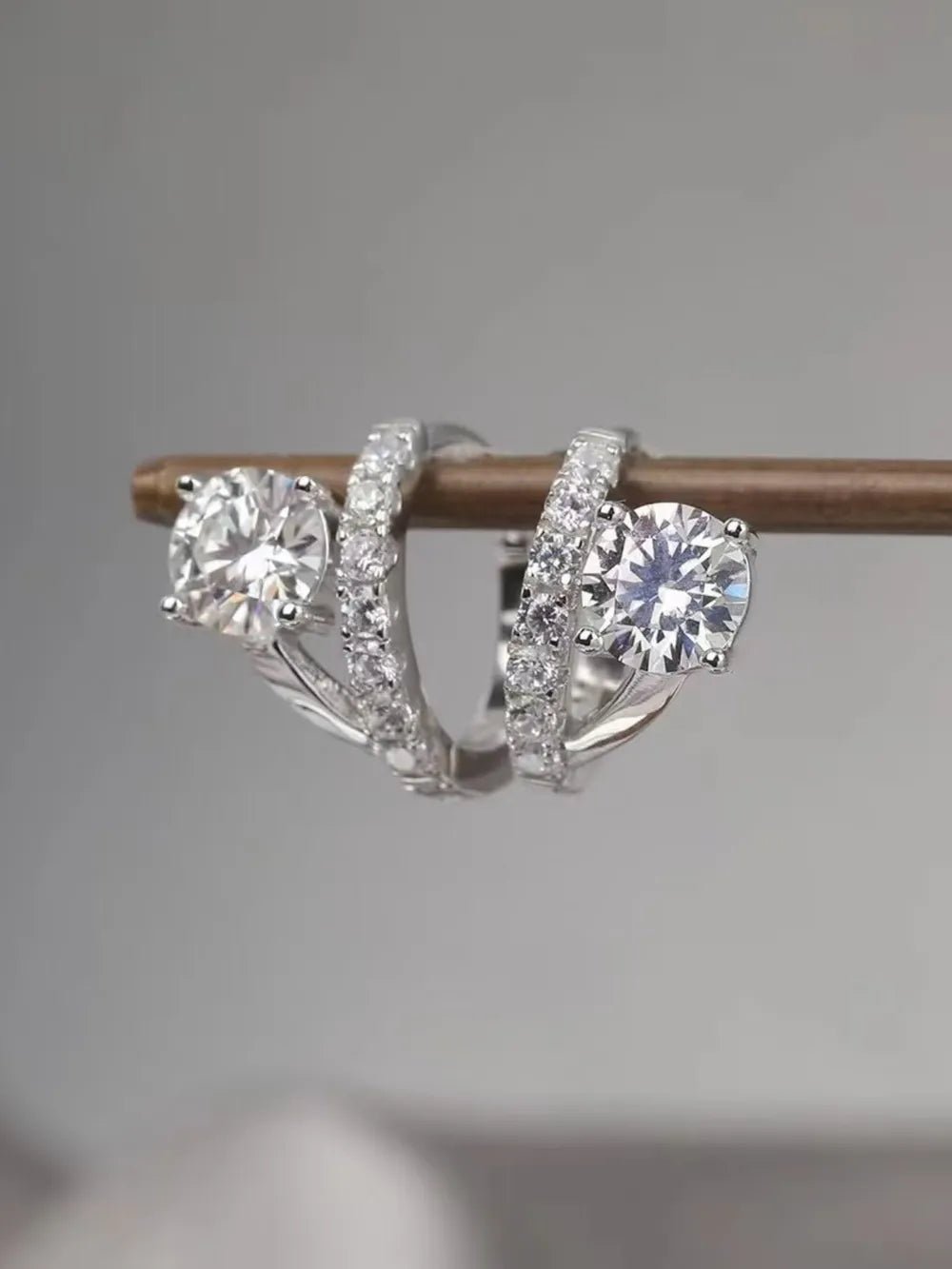 2 Carat Moissanite 925 Sterling Silver Huggie Earrings - Extrinsic Beauty