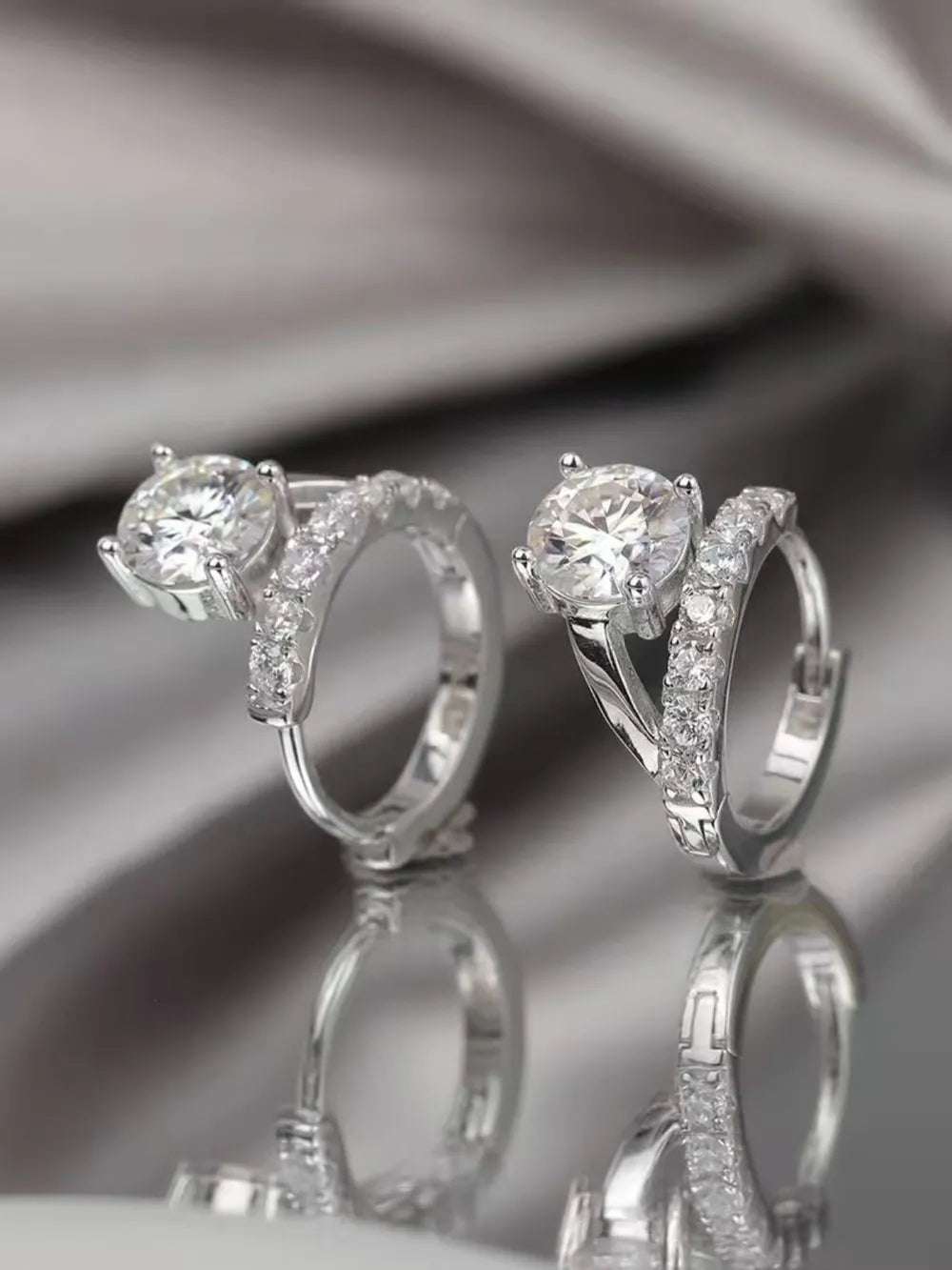2 Carat Moissanite 925 Sterling Silver Huggie Earrings - Extrinsic Beauty