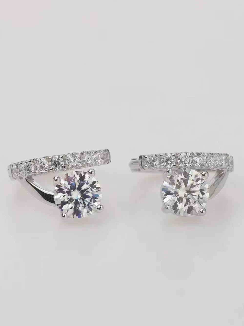 2 Carat Moissanite 925 Sterling Silver Huggie Earrings - Extrinsic Beauty